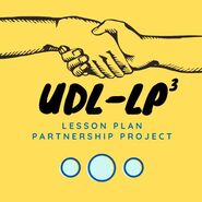 skteched image of two hands clasping with text: UDL-LP2: Lesson plan partnership project